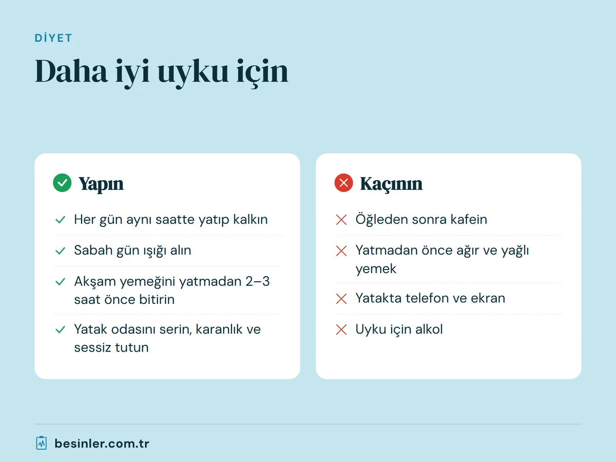 Uyku kalitesini artırmak için yapılması ve kaçınılması gerekenler
